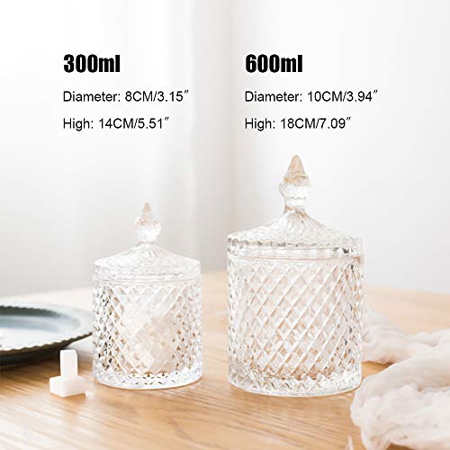 1pc Clear Glass Storage with Lid Candy Jar Biscuit Box Containers (600ml)