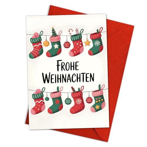 (5.3 x 8C`) Frohe Weihnachten O[eBOJ[h ݂艺NX}XXgbLOCXgt 킢hCc̃zf[J[h ԂƗ΂̂jfUC Ƒ̗Fl̂߂̃NX}XXe[Vi[ (NX}X18)