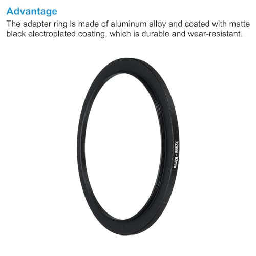 PATIKIL 72mm-82mm Metal Step Up Ring with Cleaning Cloth, 2 Pack Camera Lens Filter Adapter Ring Aluminum Filter Adapter Ring for Camera Lenses Hood, Black - Image 4