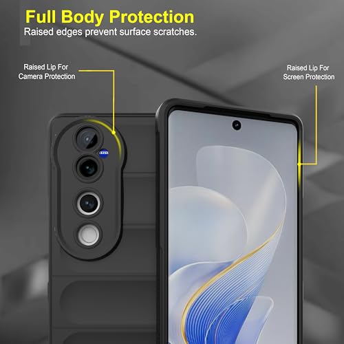 Image of Zapcase Back Case Cover for Vivo V40 Pro 5G | Compatible for Vivo V40 Pro 5G Back Cover | Liquid Silicon Magic Case with Camera Protection | Black