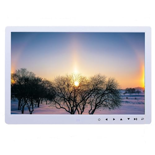 JTPMYFT Cornice Digitale da 12 Pollici, Pulsante Touch Frontale, Album Fotografico elettronico, Lettore Video e Immagini(White)