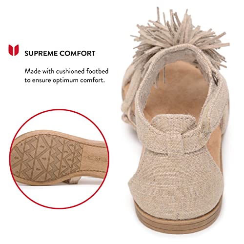 Minnetonka Eloise - Strap Sandals for Toddlers Crafted with Faux Suede Upper, Fabric Lining, Velcro Ankle Strap Closure, Cushioned Footbed, and Rubber Outsole4