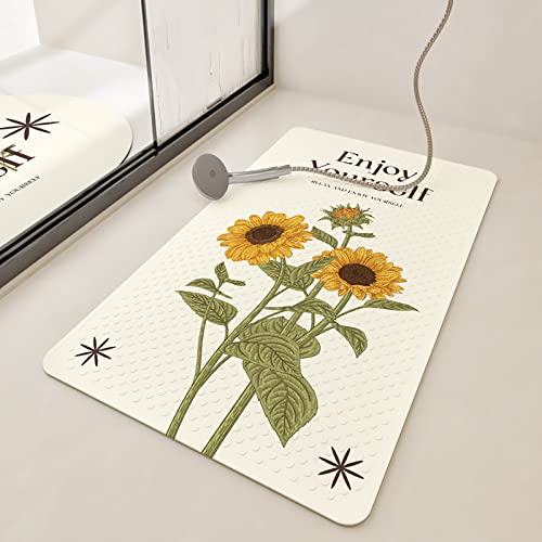 UKELER Sunflower Bath Tub Mat 27.5 x 15.7 Inch