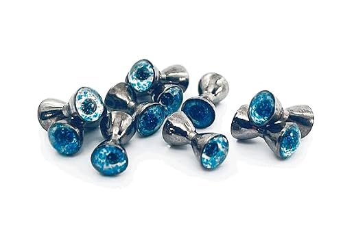 Montana Fly Company Fly Tying - Sparkle Dumbbell Eyes - Black Nickel/Holo Blue XL