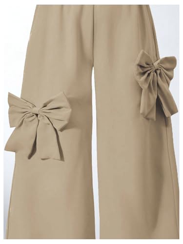 Girl's Y2k Bowknot Track Pants Elastic Waist Baggy Straight Wide Leg Baggy Trousers Sports Wear3