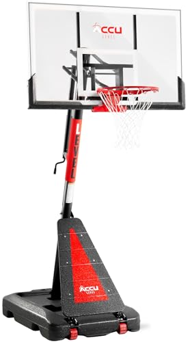 ACCU LEVEL Crank Lift Basketball Hoop Outdoor 7.5-10ft Adjustable Portable Basketball Goal for Youth and Adults 54