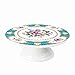 fanquare Bandejas de Tartas de Porcelana Floral, Plato Redondo Azul para Tarta con Ribete Dorado, Suministro de Decoración de Postres(26 cm)
