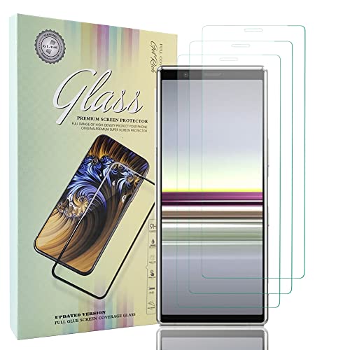 KLYEU Protector de Pantalla para Sony Xperia 5, 9H Dureza Cristal Templado móviles película blindada HD película protectoraCompatible con Sony Xperia 5 3 pack Cover