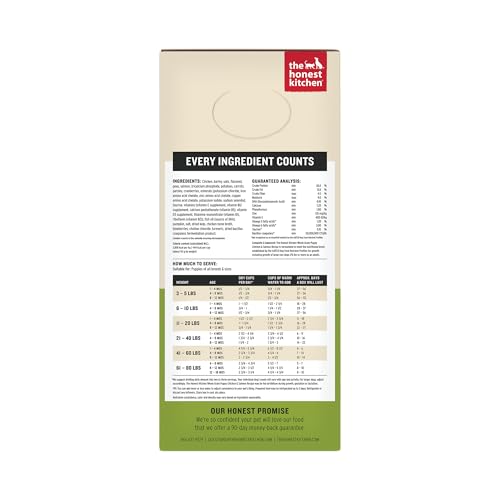 Image of The Honest Kitchen Human Grade Wholemade Whole Grain Chicken & Salmon Dehydrated Puppy Dog Food, 7lb Bag (Makes 28lbs)