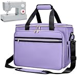 ANITOR Sewing Machine Carrying Case with Removable Bottom Padding, Sewing Machine Bag Fits Most Standard Sewing Machines and Storage Sewing Accessories, for Singer, Brother, Janome, Purple，(Bag Only)