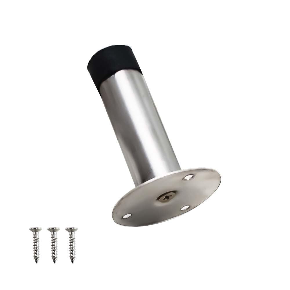 Volo Stainless Steel Wall Mounted Door Stops, Rigid Door Stopper with Low Mounted Black Rubber Tips, Wall and Door Protector for Kitchen/Bedroom/Office (2) (B0CRR2R47V) Amazon Price History, Amazon Price Tracker