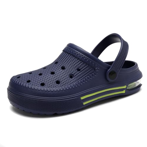 heyun Men Sports Sandals Men Outdoor Indoor Slippers Lightweight Sandals Garden Clogs Hiking Shoes Water Beach Shoes Male Navy 12 Women/10 Men