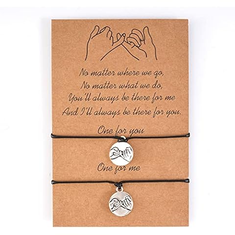 Matching Bracelets for Best Friends Gifts for Women Pinky Promise Bracelet for Couples Christmas Gifts for Women Men Bff Birthday Gifts for Girls Cover