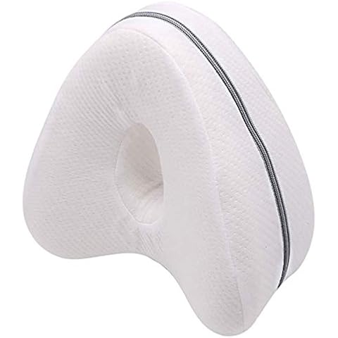 JEMESI Kniekissen für Seitenschläfer, Weiß Memory Foam Knie Kissen Schaum Kniekissen Beinkissen Cover