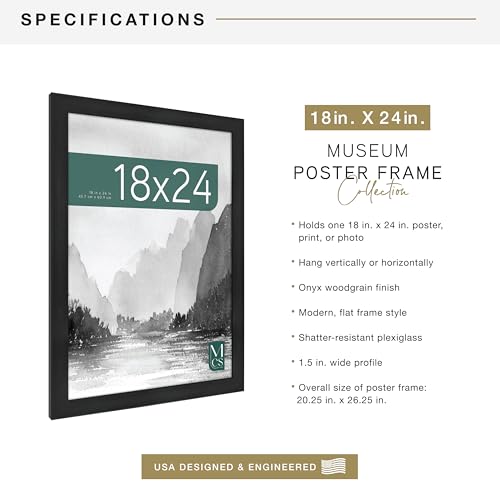 Cadre pour affiche MCS 45,7x61 anti-reflet grain bois onyx - 5
