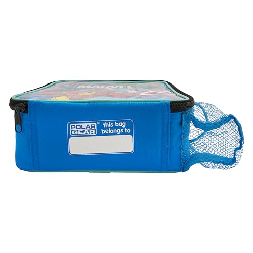 Marvel Avengers Super Bag with Mini Heroes Lunch Box, Polyester, Blue