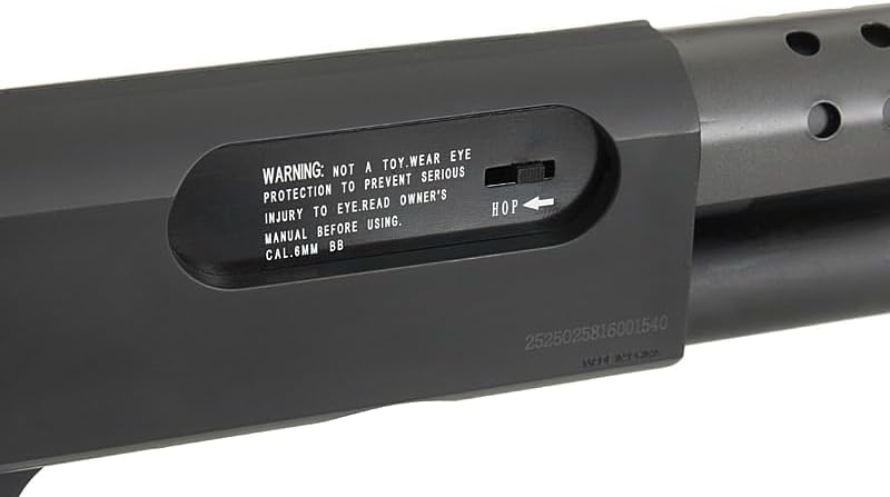 Pack de Escopeta Corta sin Culata Recortada de Muelle de Airsoft de Menos de 1 Julio de Potencia con un Cargador, 1000 Bolas de 6 mm, Cargador rápido Tico Tico Loader y Gafas de protección Pegaso