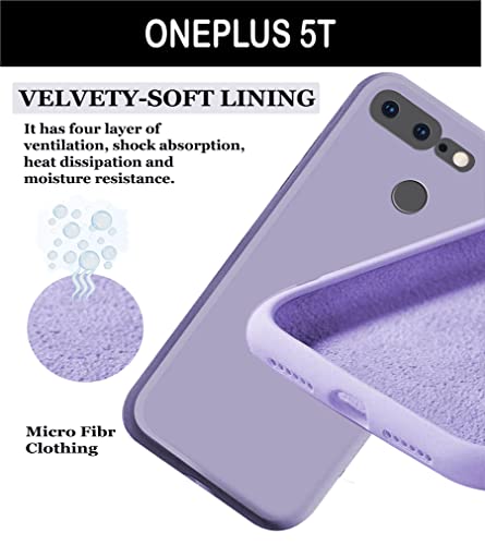 Image of A rtistque Liquid TPU Silicone Matte Shockproof Flexible Without Camera Protection Soft Back Cover Case for OnePlus 5t - Purple