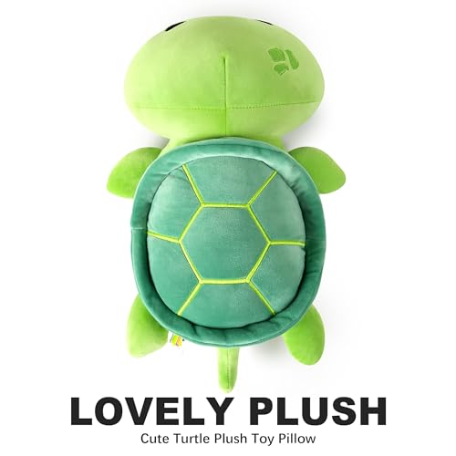 shownicer Plüschtier Schildkröte Kuscheltier Stofftier Kawaii Schildkröte Plüsch Kissen Spielzeug Wurfkissen Schmusetier Geschenk für Kinder Mädchen 12+ Jahre (Grün, 30cm)