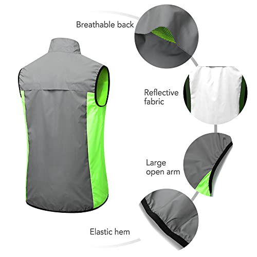 mingzhe Colete Refletivo de Ciclismo Masculino Colete de Corrida de Verão Sem Manga Blusão Elástico