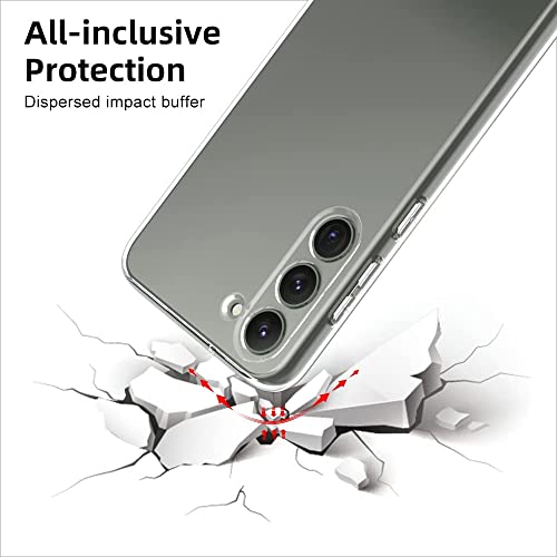 Image of NISHTECH for Samsung Galaxy S23 5G (2023) Premium Transparent Hybrid Soft Slim Dust Proof Back Case Cover with Camera Protection