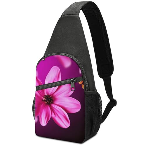 Bolso bandolera rosa para trekking y uso casual miniatura 1