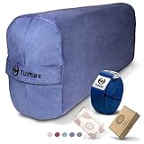Tumaz Yoga Bolster Set - Rectangular Bolster Pillow for Restorative Yoga, Soft Meditation Pillow with Carry Handle and 8-Feet Strap, Machine Washable Cover