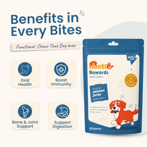 Image of Nootie Happy Chews - Dehydrated Chicken Jerky Blueberry Dog Treats (50g) | All-Natural, Grain-Free Protein Snack