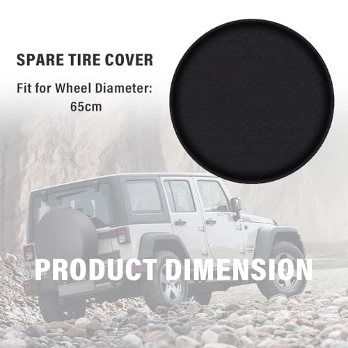Image of Spare Tire Cover,PVC Leather RV Tire Covers with Thickened Elastic Band and Double Nails,Waterproof RV Spare Tire Cover Automotive Accessories Fit for 25-26 Inch Tires