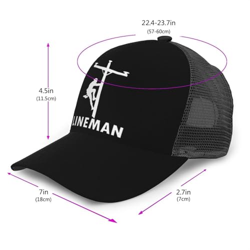 Electric Cable Lineman Unisex Mesh Baseball Caps - Classic Adjustable Hat2