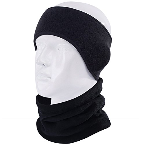 Fleece Ear Warmers Headband Fleece Neck Warmer Set Ear Muffs Neck Gaiter Tube for Men Women, Stay Warm & Cozy with our Thermal Polar Fleece & Performance Stretch,Perfect for Sports & Dail (2 pcs) - Thumbnail 4