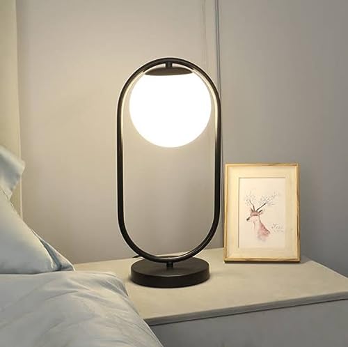 Image of Avior Table Lamp for Home Decoration, Desk Light for Home Decoration, Study Table Lamp for Students /Desk Lamp (Black, Metal & Glass) (Elips Shade)