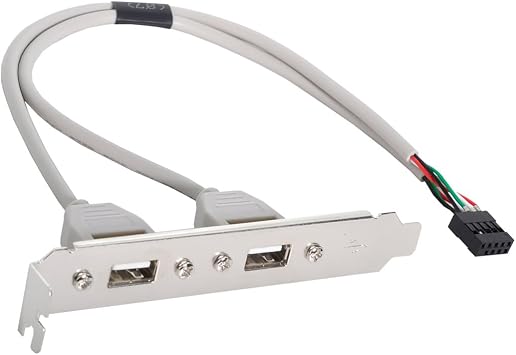 CY Cable Dual USB 2.0 A Type Female to Motherboard 9Pin 10Pin USB Header Cable with PCI-E Bracket Screw Panel
