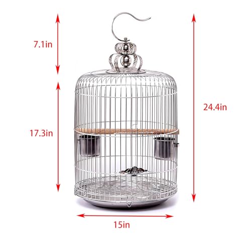 Aimery Bird Cage，Stainless Steel Birdcage，Small Bird cage，Bird Cages for Parrots，Travel Bird Cage，Bird Travel cage (Size : V38G)