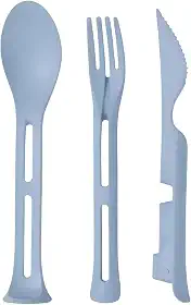 Kit De Talheres Reutilizável Portátil Em Fibra de Bambu Azul