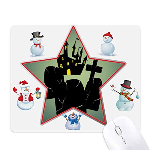 Tapis de souris antidérapant motif cimetière et bonhomme de neige
