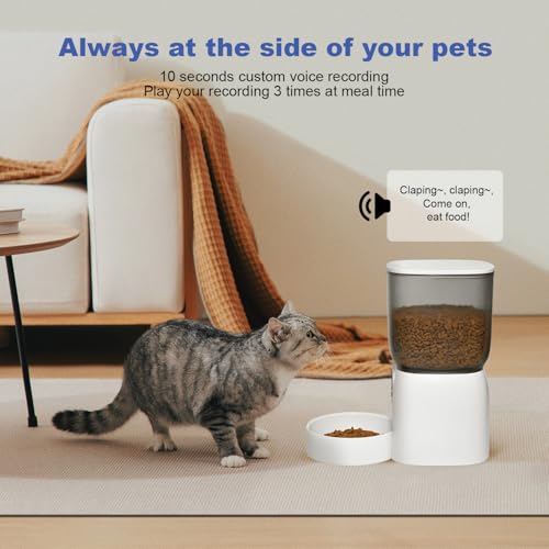 ANDOLL HOME Automatic Cat Feeder, 3L Cat Food Dispenser with 10s Voice Recorder, Pet Feeder up to 8 Meals per Day, Timed Dog Feeder by ANDOLL HOME - Used condition - Image 7