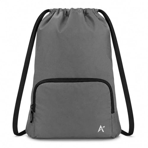 Image of Tukzer 15L Drawstring Daypack,Tablet Sleeve, Gym Bag Rucksack Backpack with Zip Pocket, Sports Shoe Bag, Shoulder Strap Breathable Mini Travel Backpacks for Men and Women, Aliens 34 X 43 X 10 CM-Grey