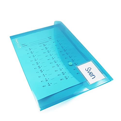 Rapesco 0700 Sammelmappe mit Druckknopf, A4+, Sortierte Transparente Farben, 5 Stück