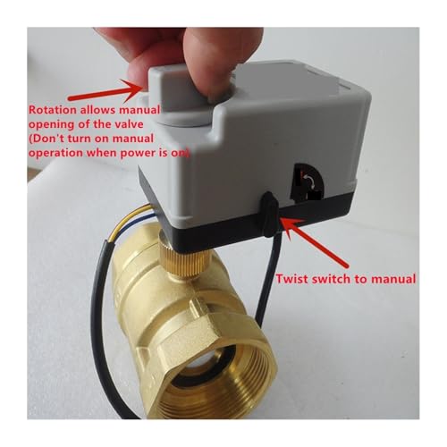 Válvula de bola con actuador eléctrico de 3 cables y control manual integrado 5