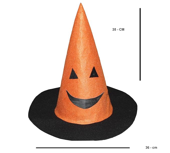Image of Kaku Fancy Dresses Witch Hat for Girls, Witch Costume Accessory for Halloween Party Prop Multicolor Witch Hat
