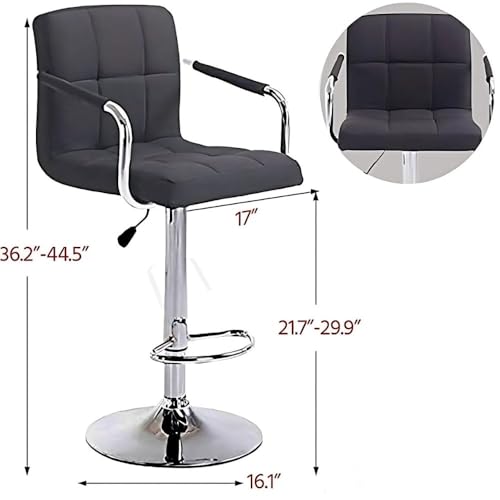 Image of Beeds Armagh Swivel High Counter Bar Stool with Armrest - Height Adjustable, Fabric Cushion, Chrome Base, Comfortable for Kitchen, Dining, Office, Pub