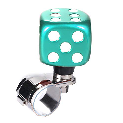 Bashineng 車ステアリングスピナー サイコロスタイル パワーハンドルコントロールホイールノブ カー用品 トラック 樹脂 汎用（青 ）
