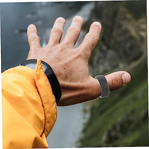 Anillos de silicona para hombres 10 unidades negro miniatura 3