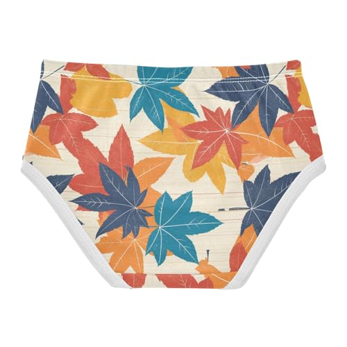 Wusikd Autumn Maple Leaves Girls' Underwear Cotton Girls Briefs Soft Toddler Underwear 2T2