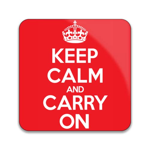 Gift Insanity Keep Calm And Carry On Pack Of 10 Square Stickers - 55Mm X 55Mm
