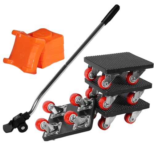 Kit Di 9 Pezzi per Sposta Mobili, 1 Asta Prolunga