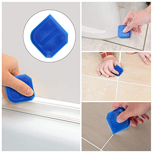 VERNUOS Caulking Tool Kit, Caulking Tools Silicone Sealant Finishing Tool Grout Scraper Caulk Remover Caulk Nozzle Caulk Caps with 4 Metal Ball Tile Caulk Finishing - Thumbnail 3