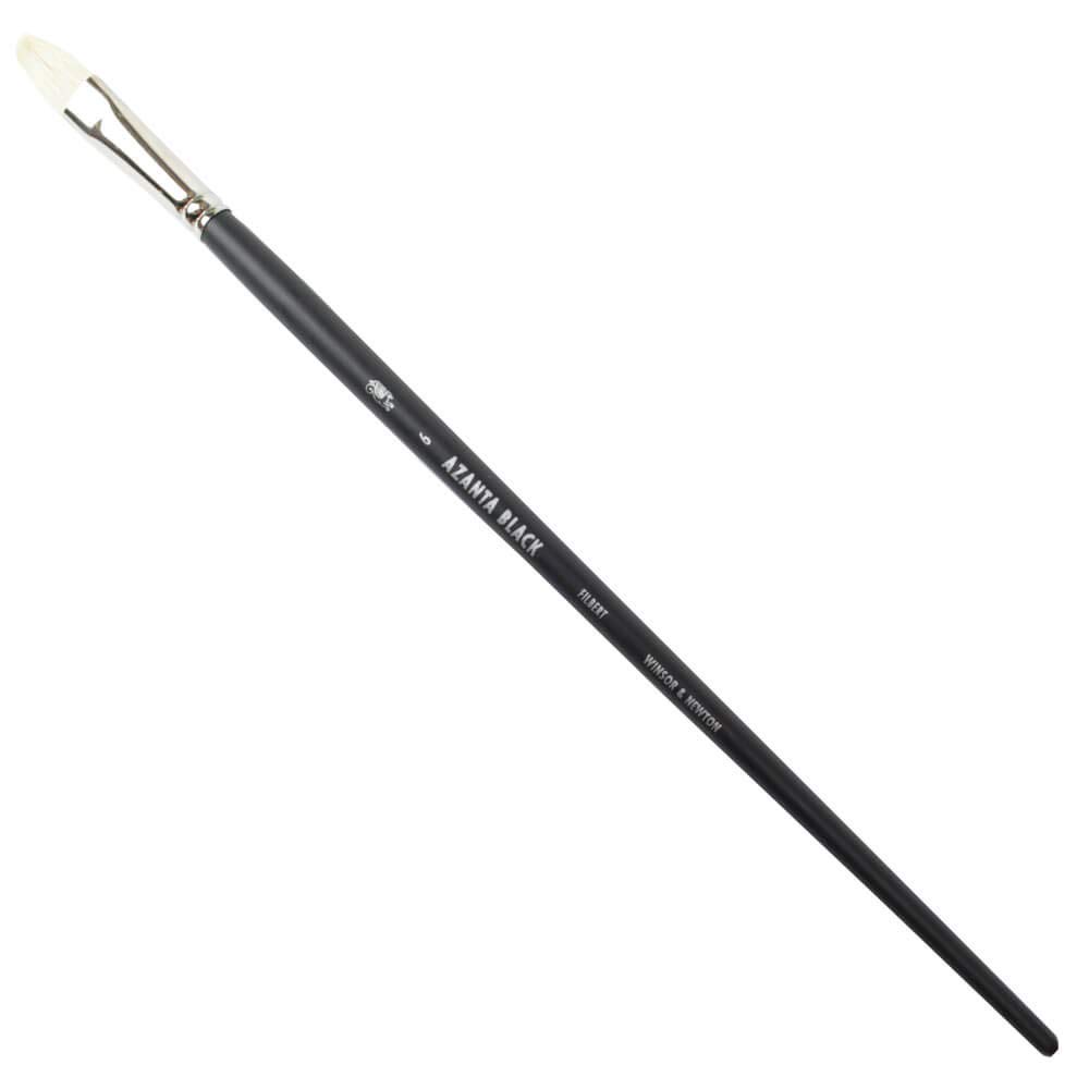 Winsor & Newton Azanta Black Brush for Oil and Acrylic Painting, Wood, Transparent, Filbert - 12mm Nr. 6