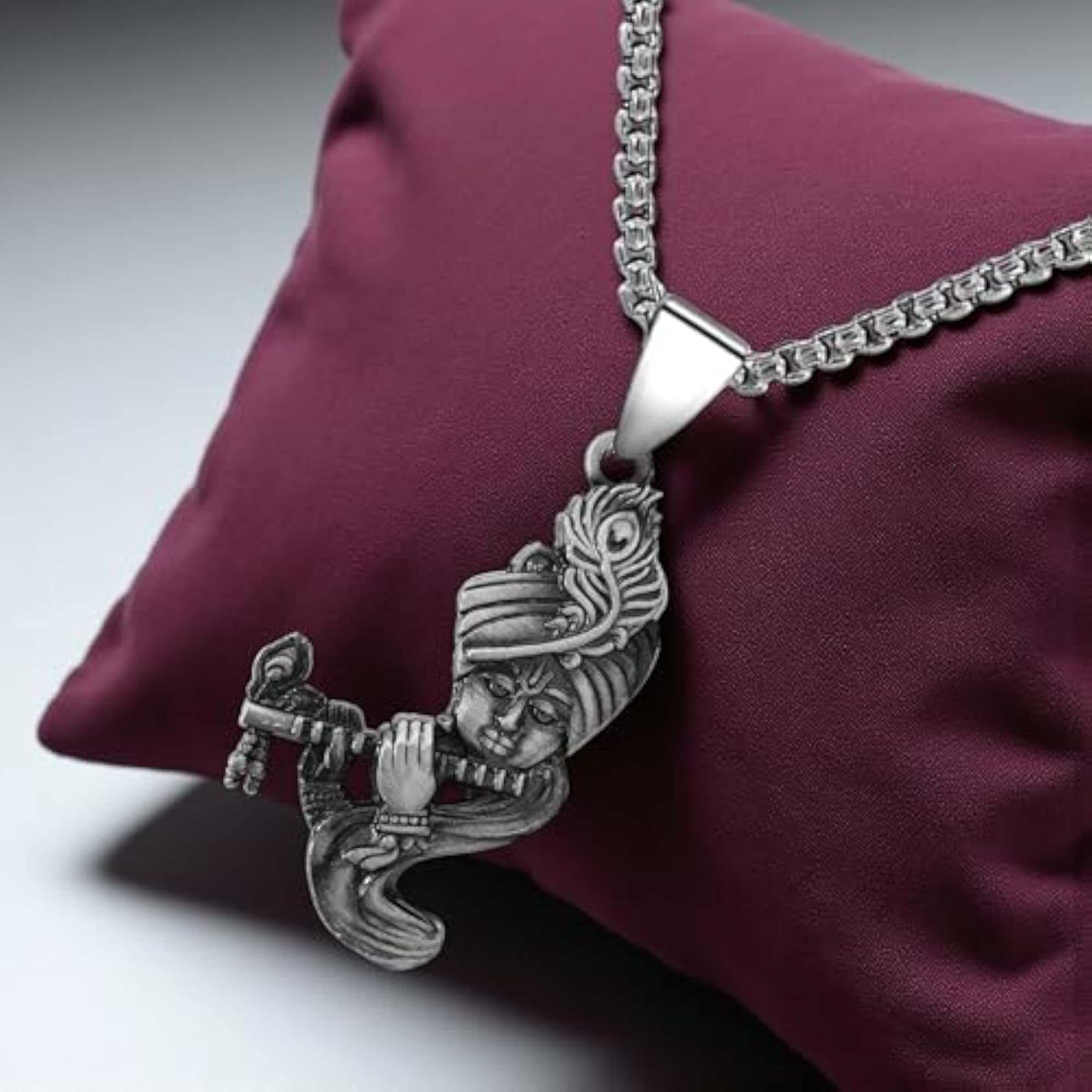 Lord Krishna Flute Pendant Necklace, Unisex
